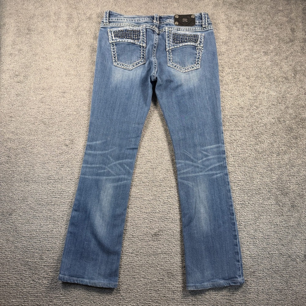 Miss Me Bootcut Jeans Medium Wash Embellished Studded JP4897-3 Size 32 Flare Y2K